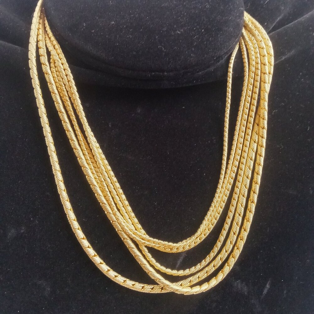Gold Multi-Strand Rope Necklace - Women